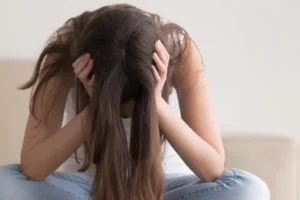 teen girl depressed from drug addiction